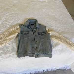 Vici dolls Jean jacket with knit sleeves! NWOT
